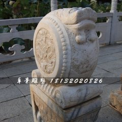 抱鼓石，仿古獅子石門墩