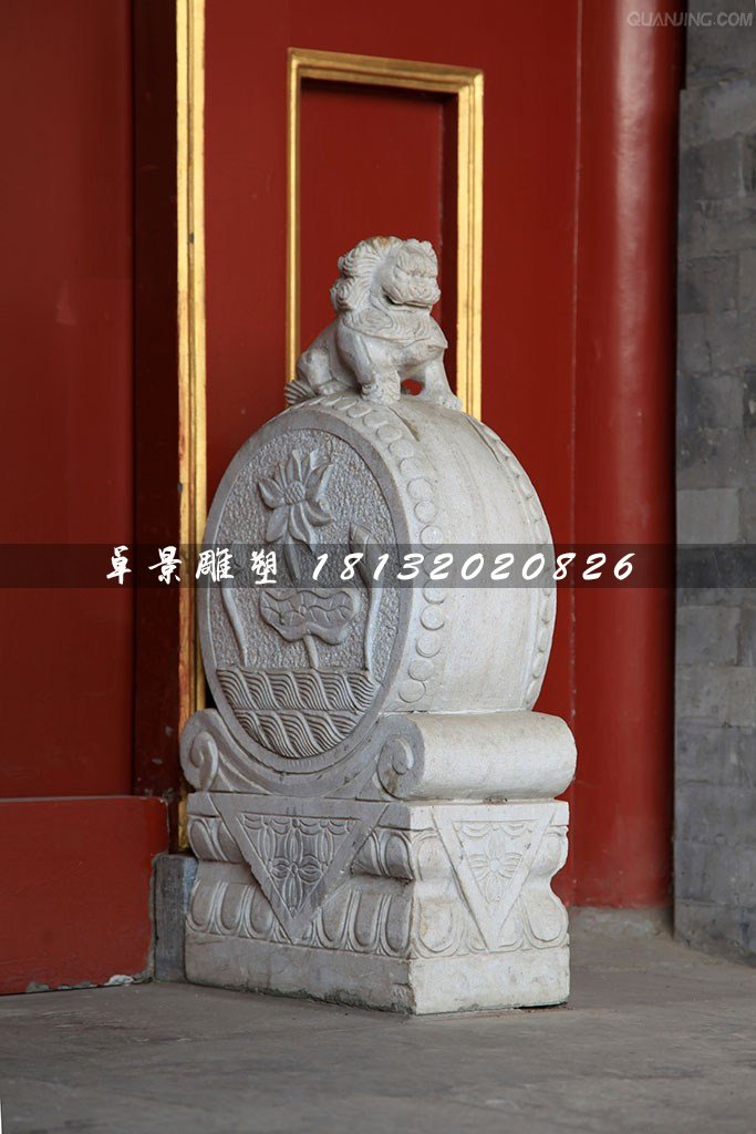 抱鼓石，仿古獅子石門(mén)墩