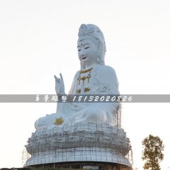 玻璃鋼坐式觀音雕塑，大型觀音雕塑