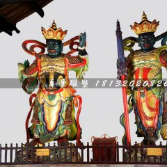 四大天王雕塑，玻璃鋼彩繪神仙