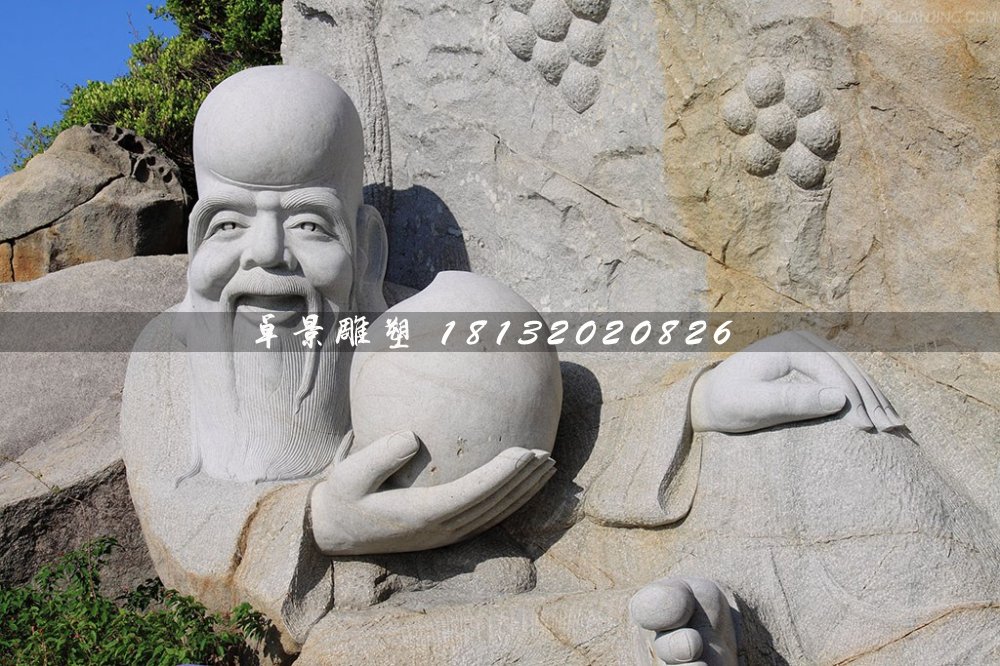 老壽星石雕，大理石神仙雕塑