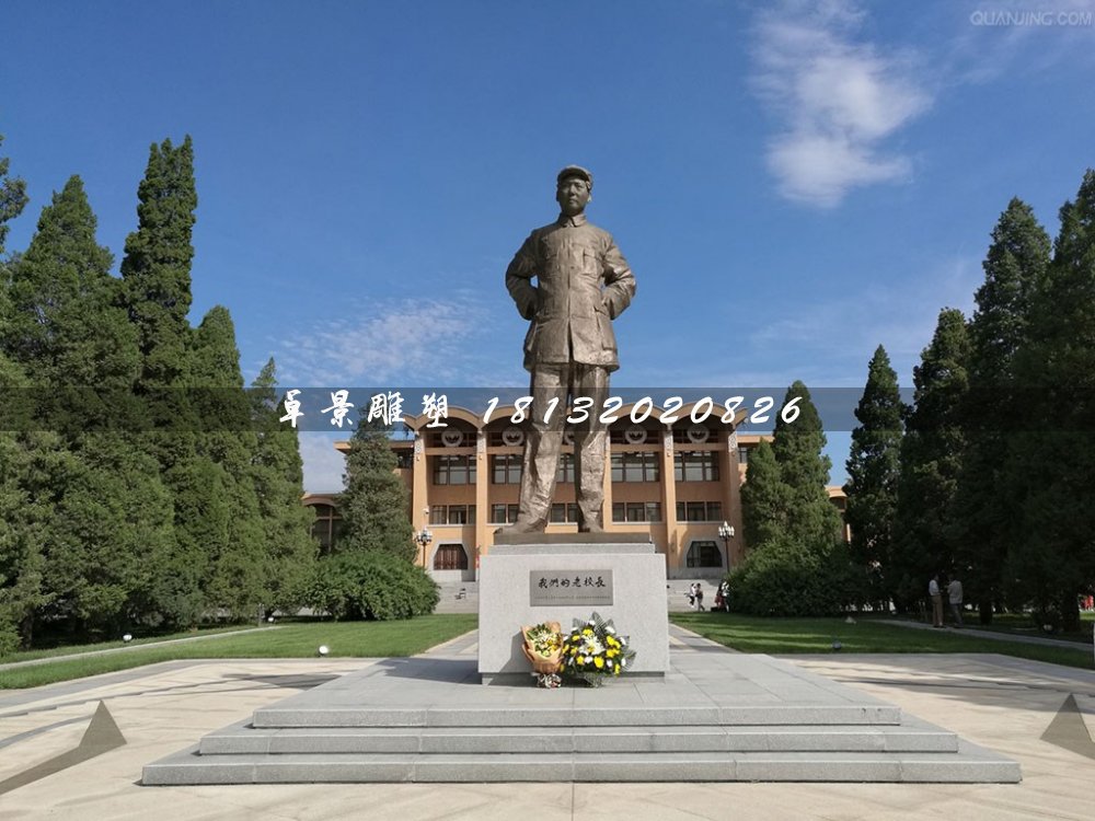 毛主席站像銅雕，廣場(chǎng)偉人銅雕
