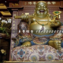 彌勒佛銅雕，寺廟坐式銅佛像