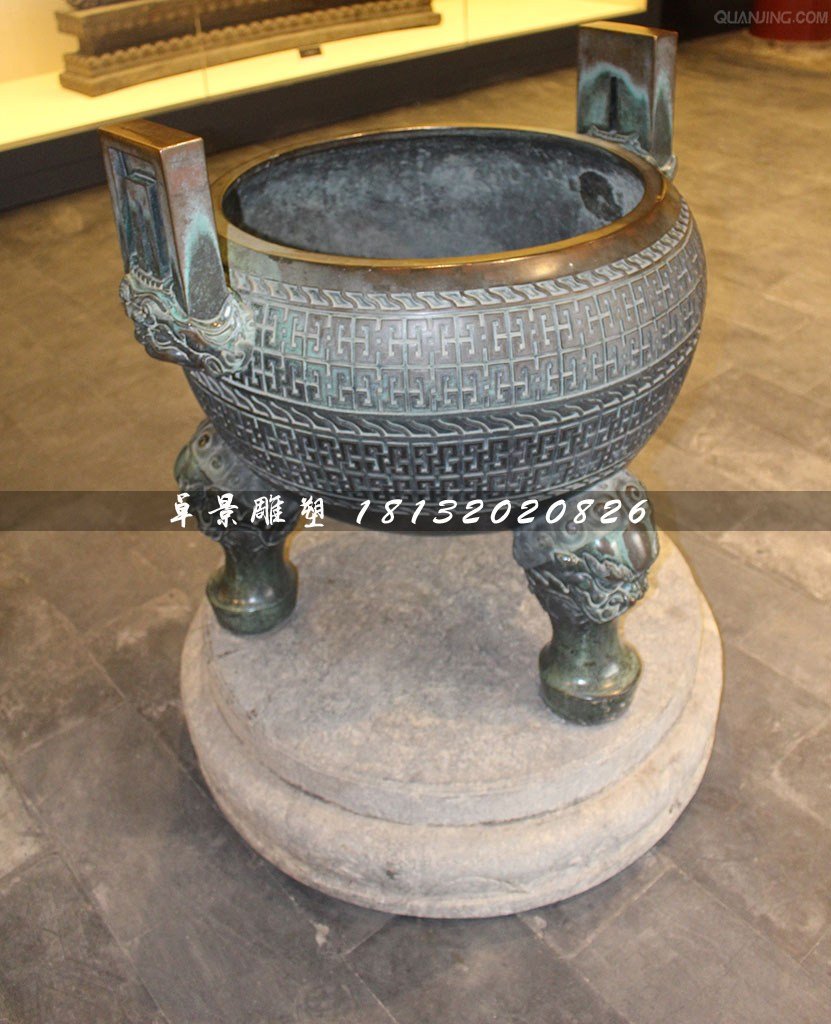 三足香爐銅雕，寺廟銅香爐