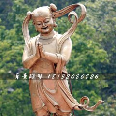 善財童子銅雕，寺廟善財童子銅雕