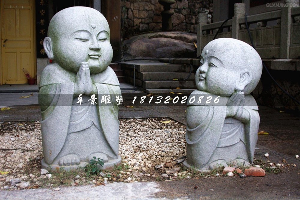 小和尚石雕，公園小品石雕