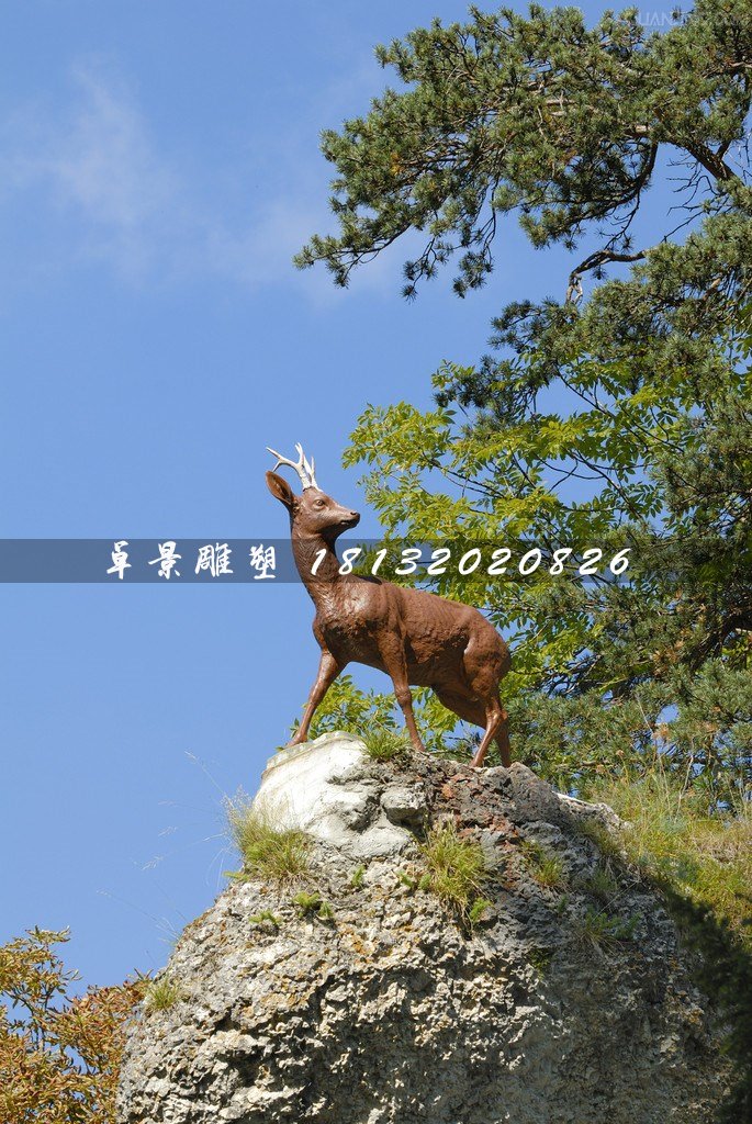 小鹿雕塑，玻璃鋼仿真動物