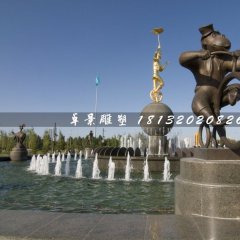 小猴子騎車銅雕，廣場景觀銅雕