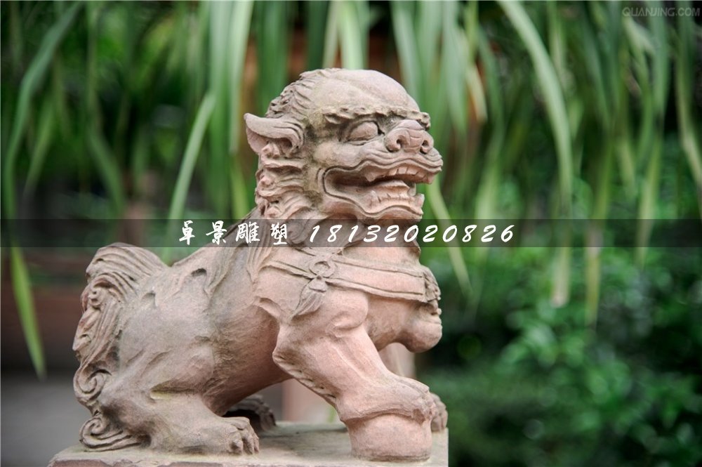 小獅子石雕,晚霞紅動(dòng)物石雕