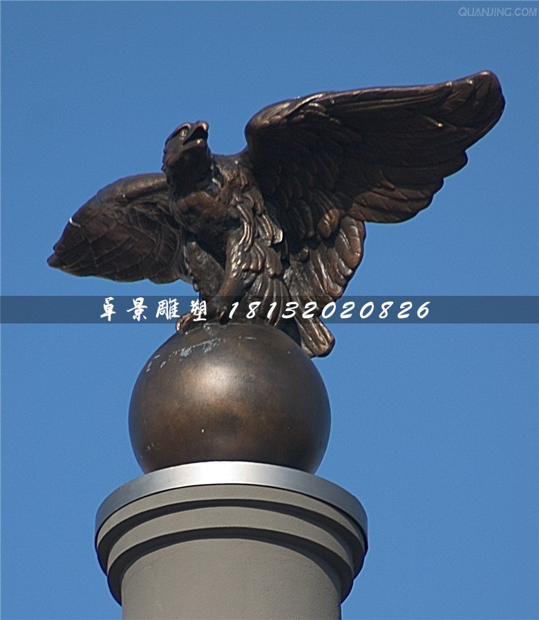 鷹踩球銅雕，廣場動物銅雕