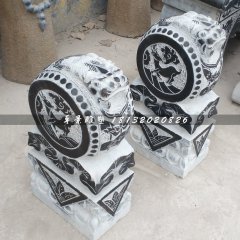 抱鼓石雕塑，仿古門墩雕塑