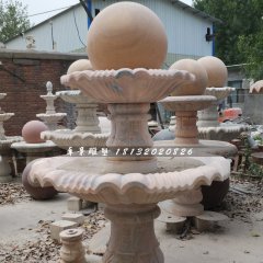 風(fēng)水球噴泉石雕，晚霞紅噴泉