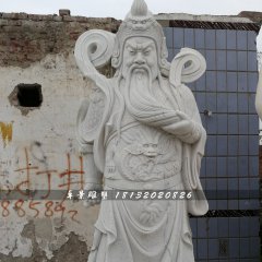 關(guān)公石雕，大理石武財神雕塑