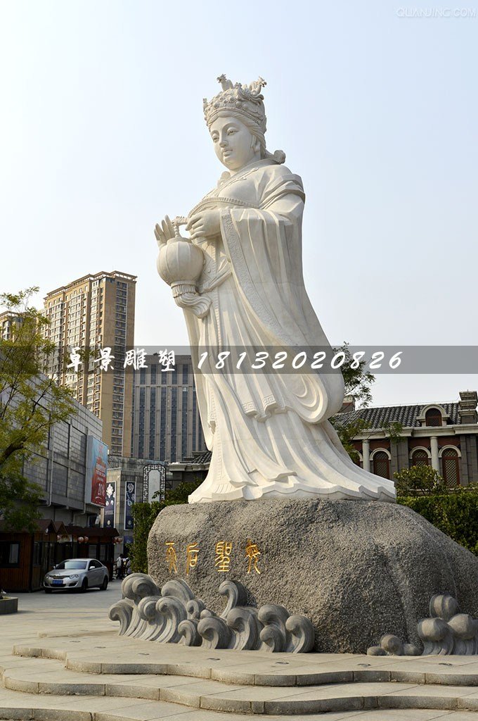 媽祖石雕，漢白玉神仙石雕 (1)