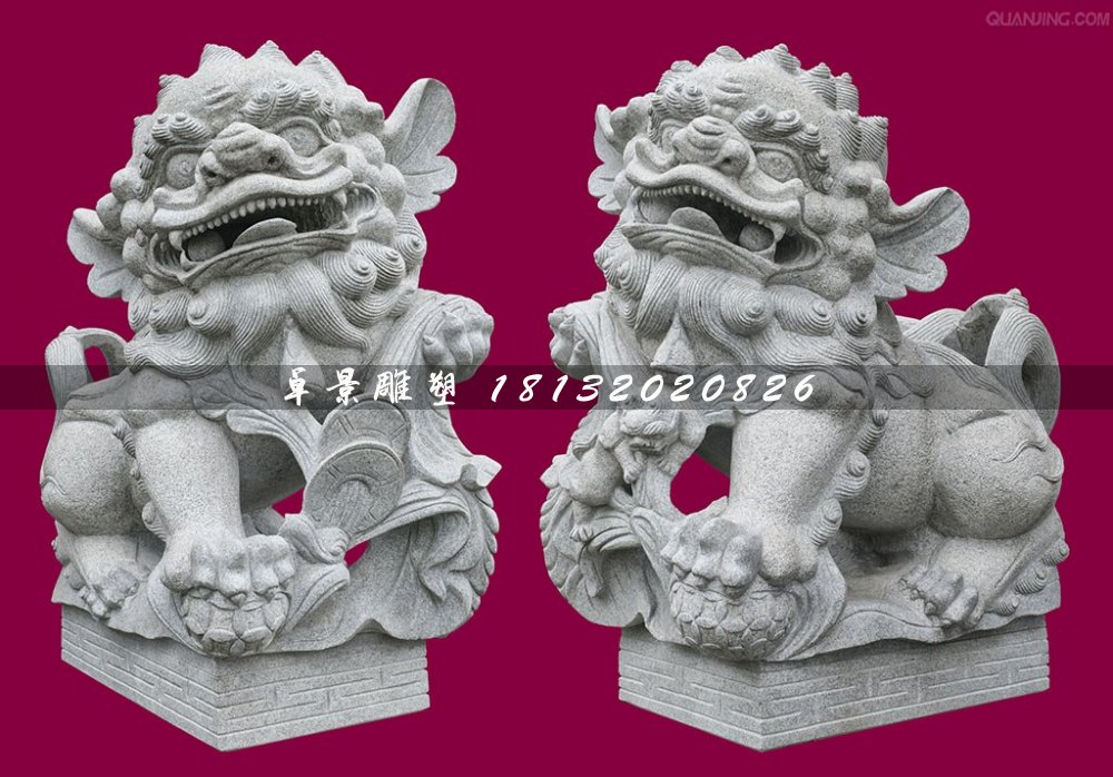 南獅石雕，大理石獻(xiàn)錢獅