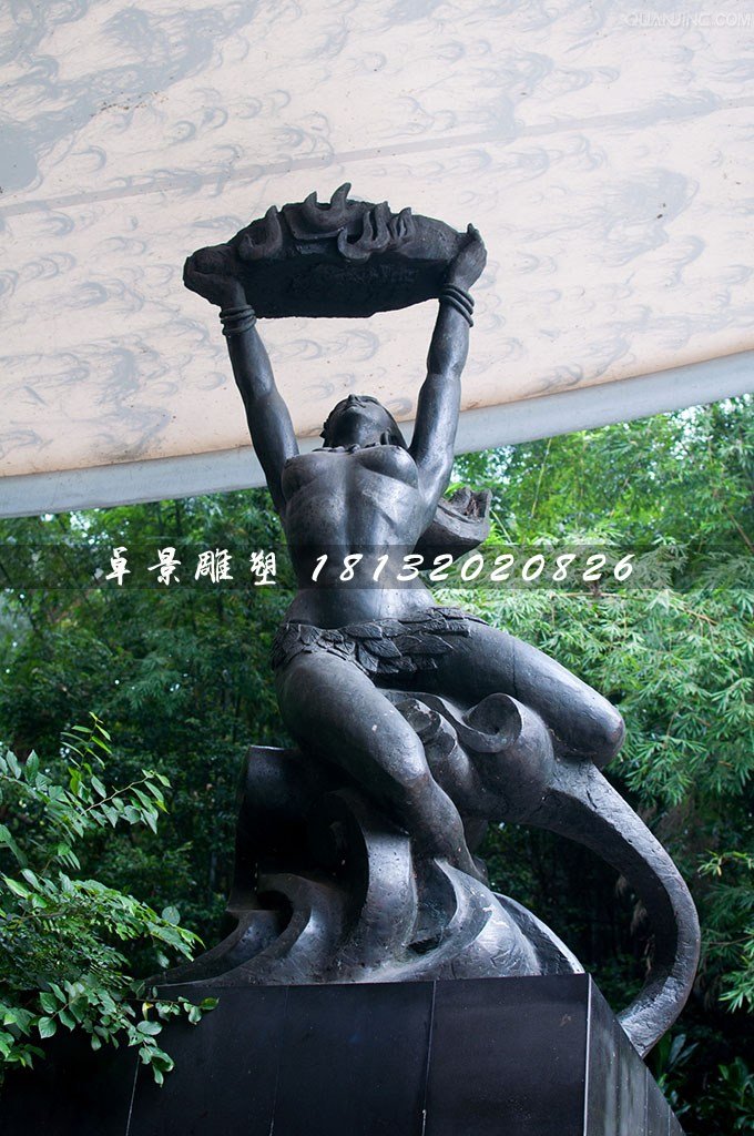女?huà)z補(bǔ)天銅雕，廣場(chǎng)景觀銅雕