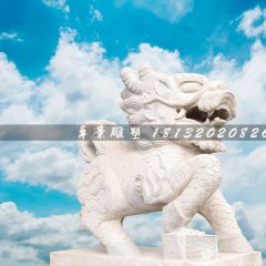 石雕麒麟，大理石麒麟雕塑