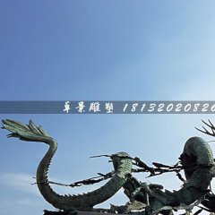 銅龍雕塑，廣場青銅神獸雕塑