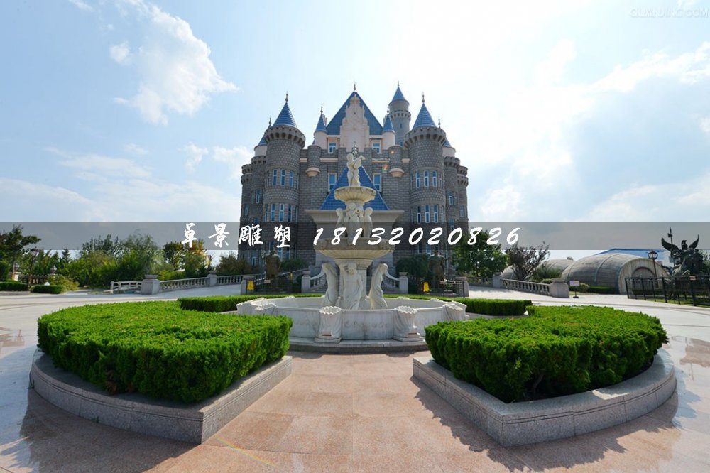 西方人物石噴泉，廣場漢白玉噴泉雕塑