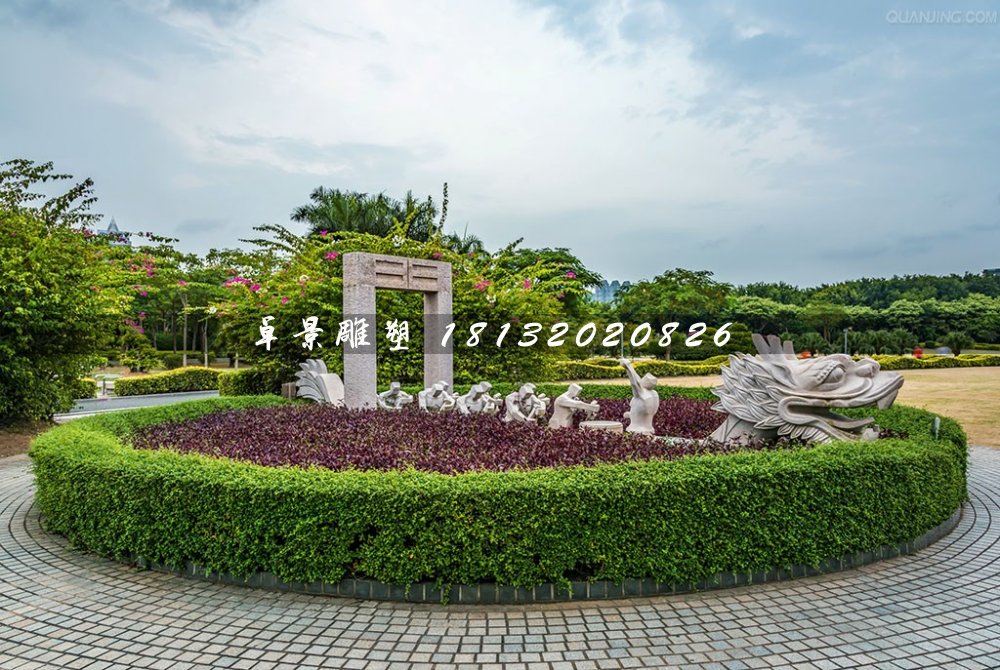 賽龍舟石雕，公園景觀石雕