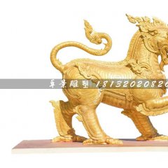 鑄銅麒麟雕塑，廣場神獸銅雕
