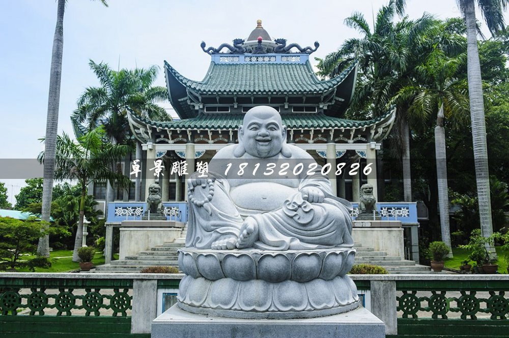 坐式彌勒佛雕塑，大理石佛像雕塑 (1)