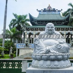 坐式彌勒佛雕塑，大理石佛像雕塑