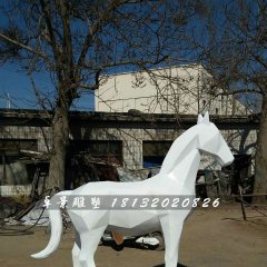 白馬雕塑，公園玻璃鋼動物雕塑