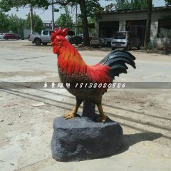 玻璃鋼公雞雕塑，彩繪動物雕塑
