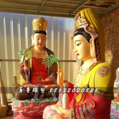 彩繪觀音雕塑，玻璃鋼佛像雕塑