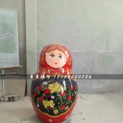 彩繪套娃雕塑，玻璃鋼卡通雕塑