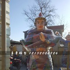 彩繪韋陀雕塑，玻璃鋼神仙雕塑