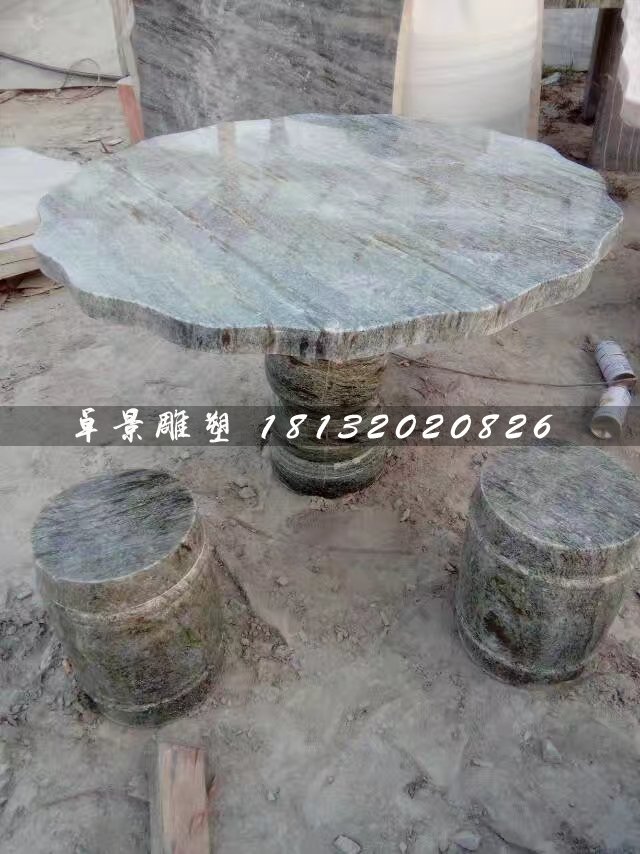 大理石桌椅雕塑,公園桌椅石雕 (2)