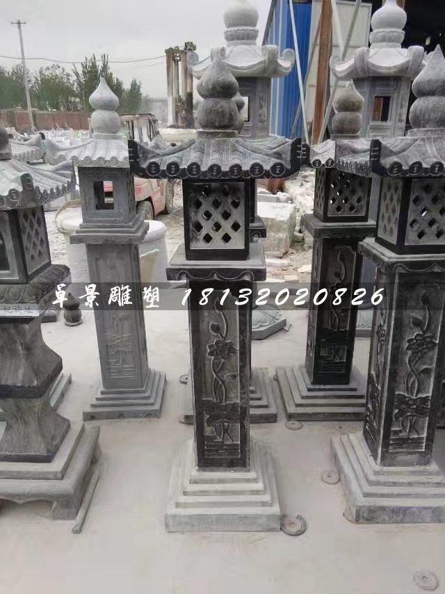 仿古石燈，青石燈雕塑 (2)