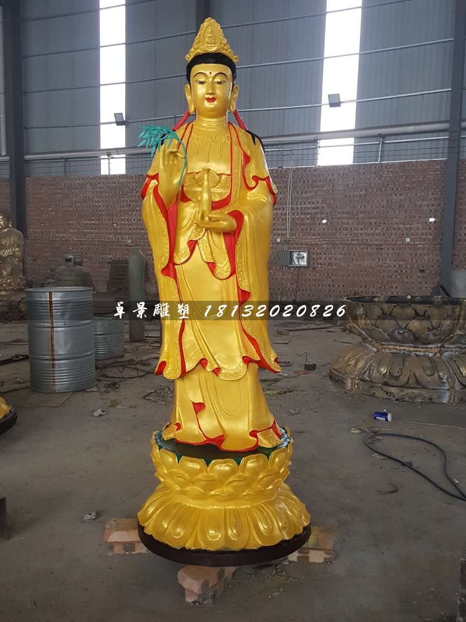 立式觀音菩薩，銅觀音雕塑
