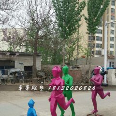 跑步雕塑，公園玻璃鋼抽象人物