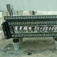 青石香爐，方形香爐石雕
