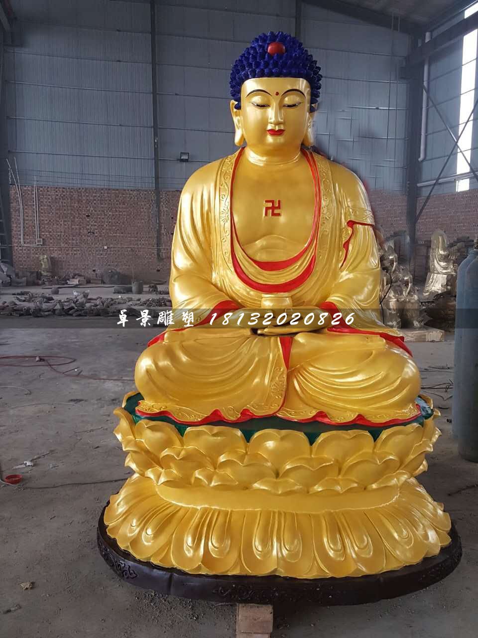 如來佛銅雕，坐式銅佛像