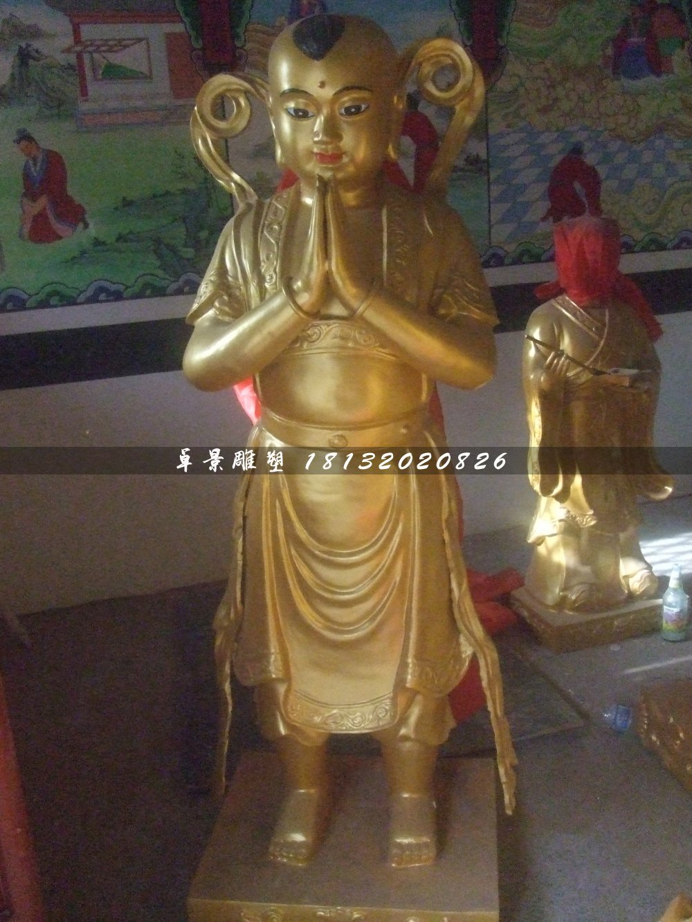 善財童子銅雕，寺廟神仙銅雕 (2)