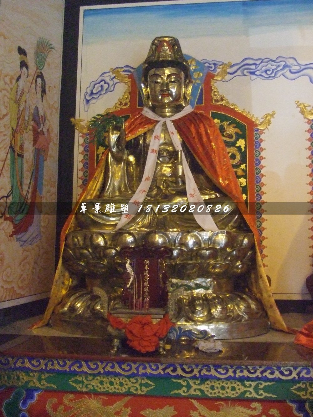 送子娘娘銅雕，寺廟神仙銅雕