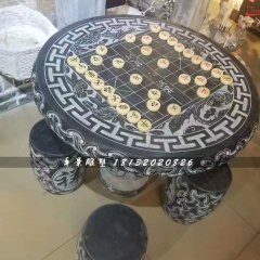 象棋桌石雕，青石仿古桌椅