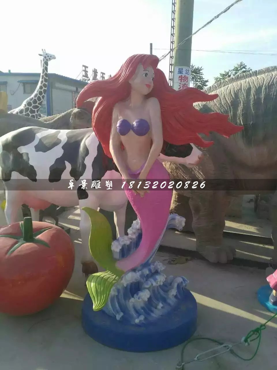 美人魚雕塑,玻璃鋼卡通雕塑