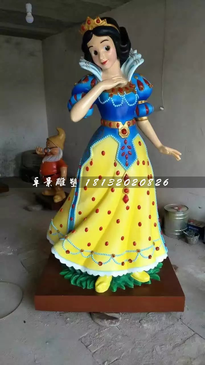 白雪公主雕塑，玻璃鋼卡通人物雕塑
