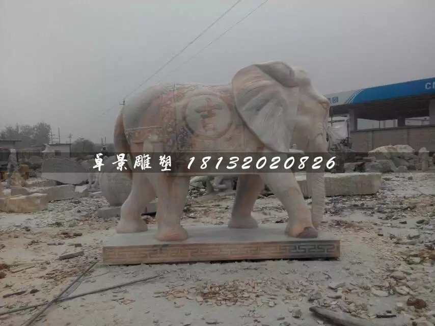大理石吉祥如意象，石雕大象 (3)