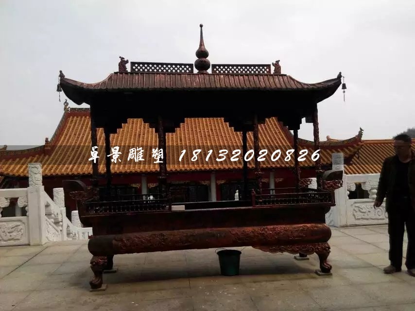 大型香爐銅雕，方形香爐銅雕