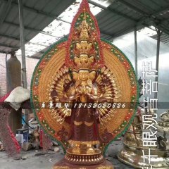 千手千眼觀音菩薩銅雕，寺廟銅佛像