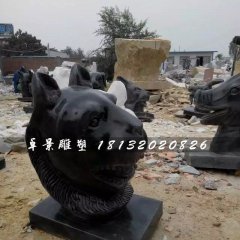 十二生肖獸首石雕，公園動物石雕
