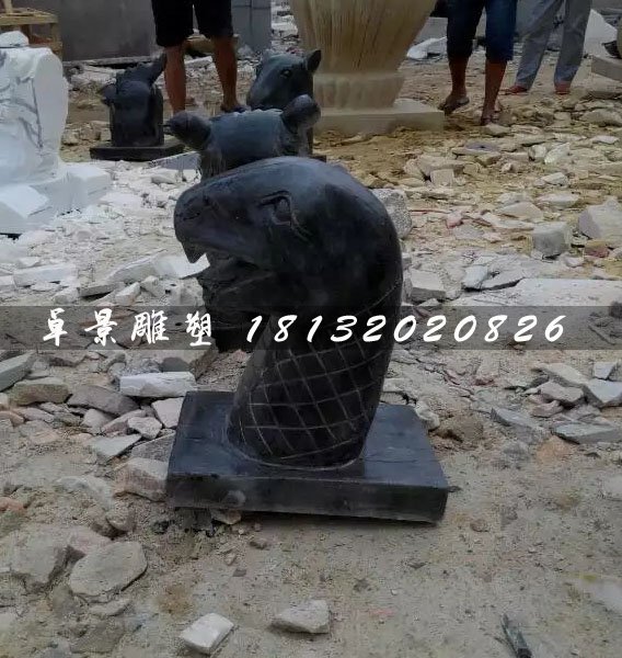 十二生肖獸首石雕，公園動(dòng)物石雕 (3)