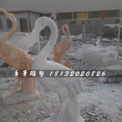 石雕仙鶴，大理石動物雕塑