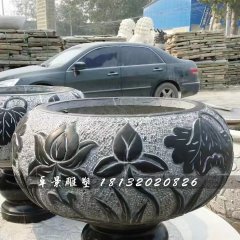 青石花盆，青石花盆雕塑